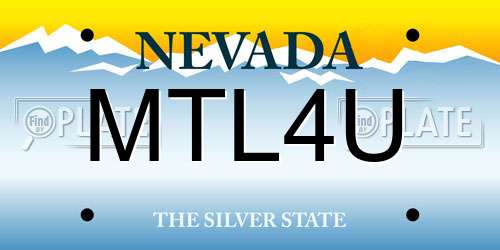 MTL4U Nevada License Plate