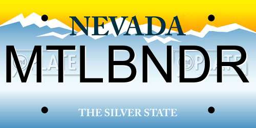 MTLBNDR Nevada License Plate