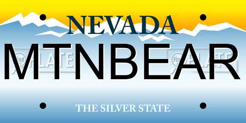 MTNBEAR Nevada License Plate