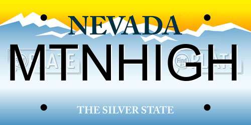 MTNHIGH Nevada License Plate