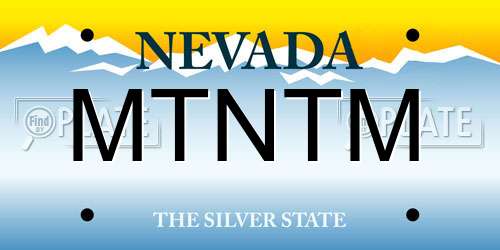 MTNTM Nevada License Plate