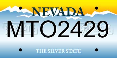 MTO2429 Nevada License Plate