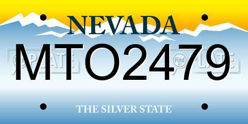 MTO2479 Nevada License Plate