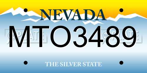 MTO3489 Nevada License Plate