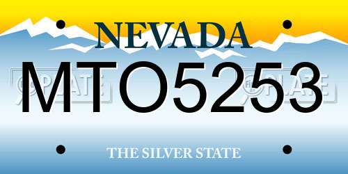MTO5253 Nevada License Plate