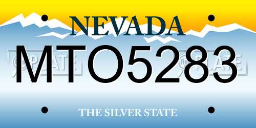 MTO5283 Nevada License Plate