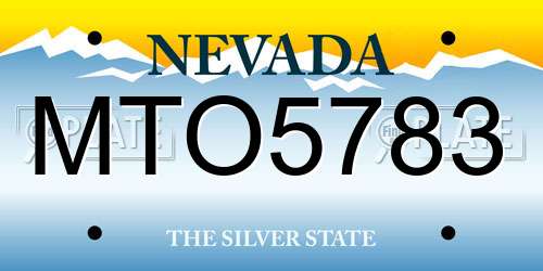 MTO5783 Nevada License Plate