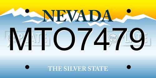 MTO7479 Nevada License Plate