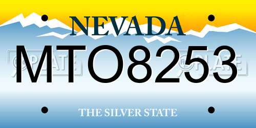 MTO8253 Nevada License Plate
