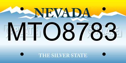 MTO8783 Nevada License Plate