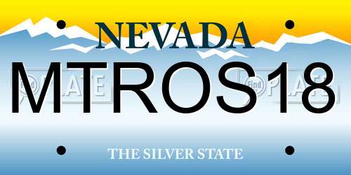 MTROS18 Nevada License Plate