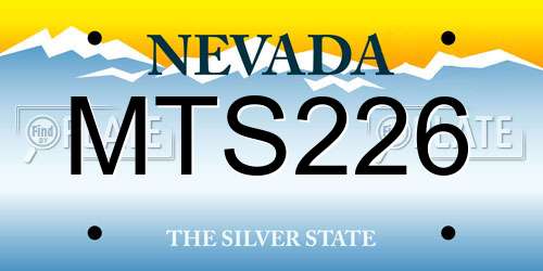 MTS226 Nevada License Plate