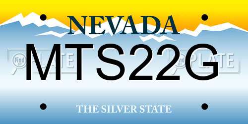 MTS22G Nevada License Plate