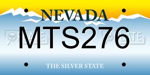 MTS276 Nevada License Plate