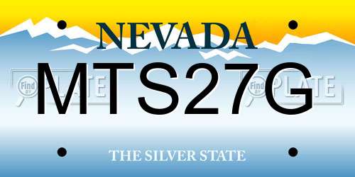 MTS27G Nevada License Plate