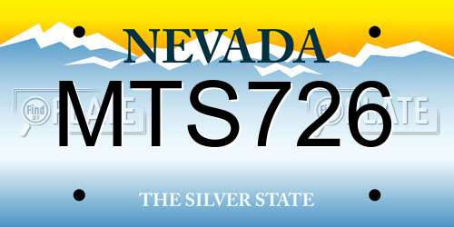 MTS726 Nevada License Plate