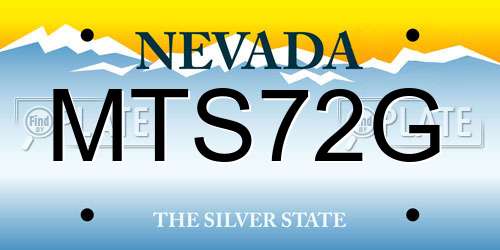MTS72G Nevada License Plate