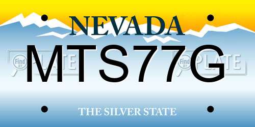 MTS77G Nevada License Plate