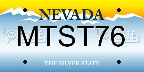 MTST76 Nevada License Plate