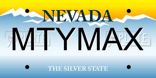 MTYMAX Nevada License Plate