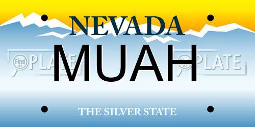 MUAH Nevada License Plate