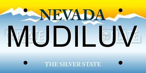 MUDILUV Nevada License Plate