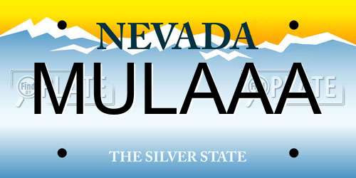 MULAAA Nevada License Plate