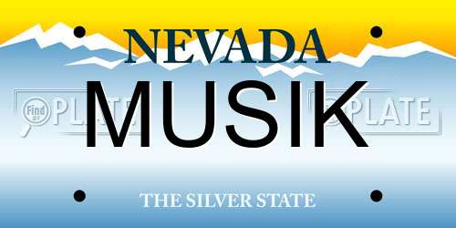 MUSIK Nevada License Plate
