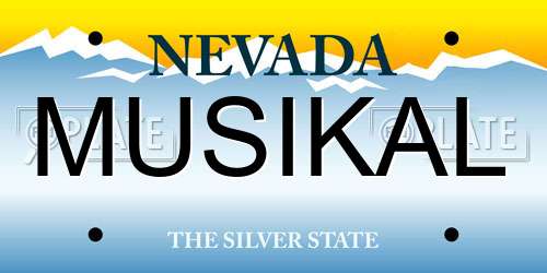MUSIKAL Nevada License Plate