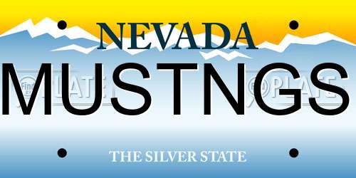 MUSTNGS Nevada License Plate