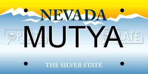 MUTYA Nevada License Plate