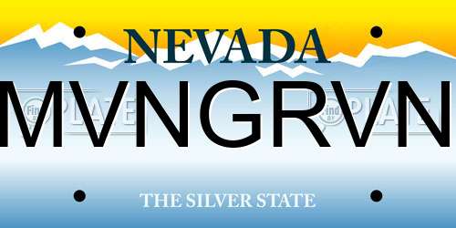 MVNGRVN Nevada License Plate