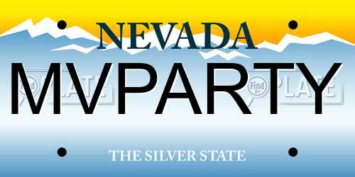 MVPARTY Nevada License Plate