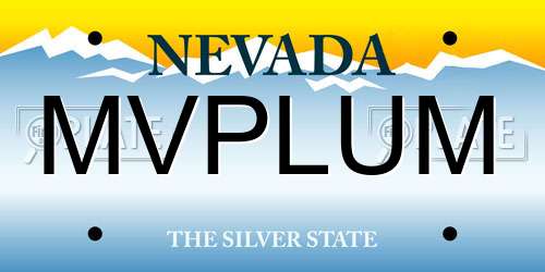 MVPLUM Nevada License Plate
