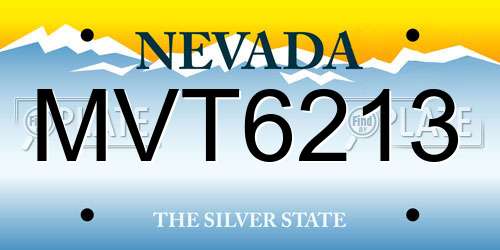 MVT6213 Nevada License Plate