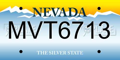 MVT6713 Nevada License Plate