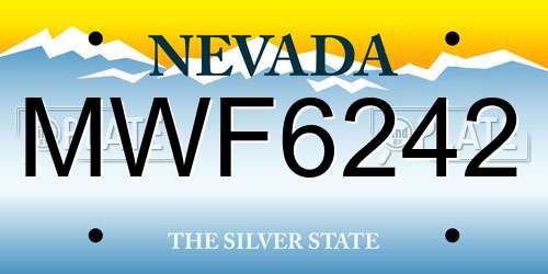 MWF6242 Nevada License Plate
