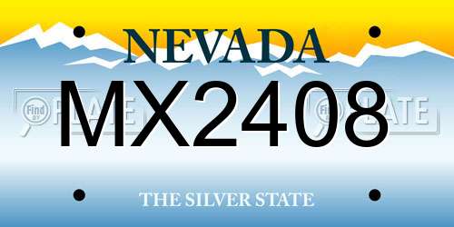 MX2408 Nevada License Plate