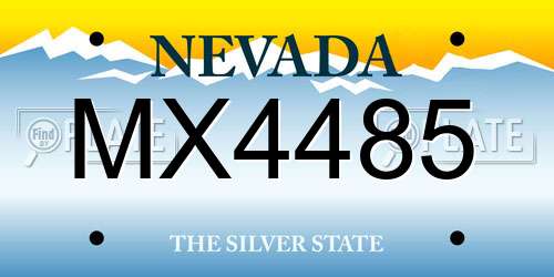 MX4485 Nevada License Plate