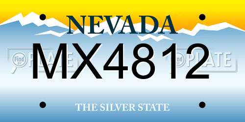 MX4812 Nevada License Plate