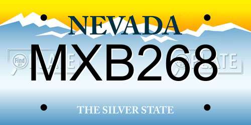 MXB268 Nevada License Plate