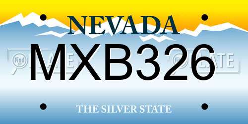 MXB326 Nevada License Plate