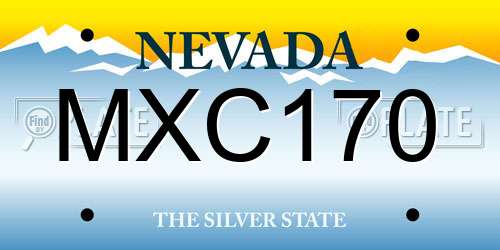 MXC170 Nevada License Plate