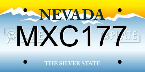MXC177 Nevada License Plate