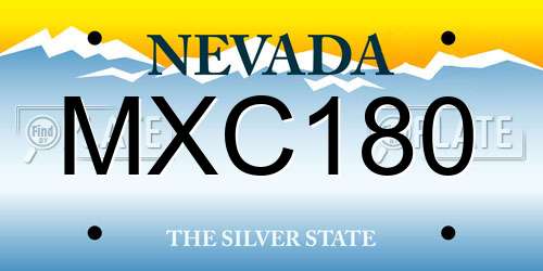 MXC180 Nevada License Plate