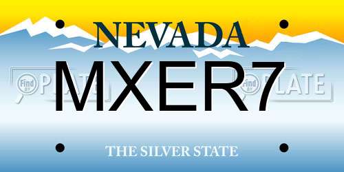 MXER7 Nevada License Plate