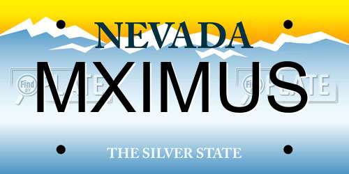 MXIMUS Nevada License Plate