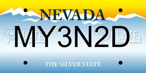 MY3N2D Nevada License Plate