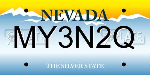 MY3N2Q Nevada License Plate