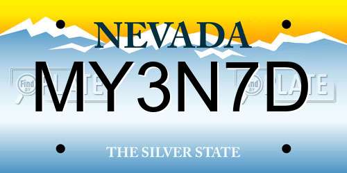 MY3N7D Nevada License Plate